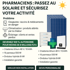 💊🌞 Pharmaciens : devenez 100 % autonomes en énergie solaire pour moins de 6 millions FCFA