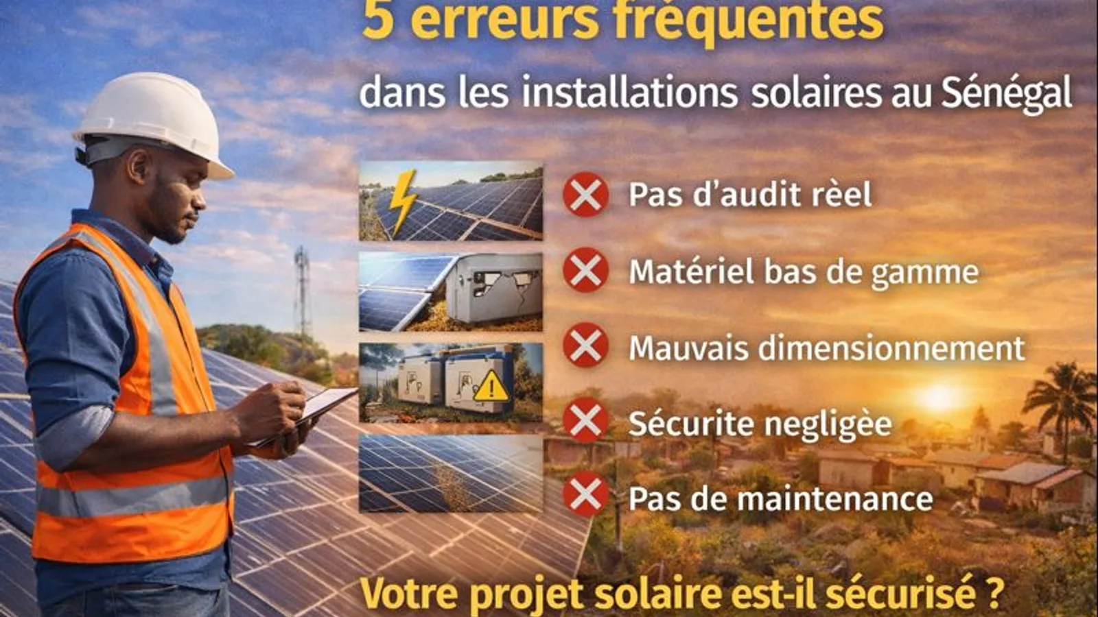 5 erreurs fréquentes dans les installations solaires au Sénégal